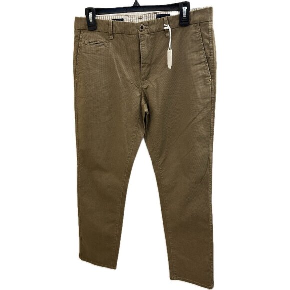 7 Diamonds Oliver 5-Pocket Chino Slim Straight Fit Pant Khaki Men's Size 33x30 - Picture 1 of 14